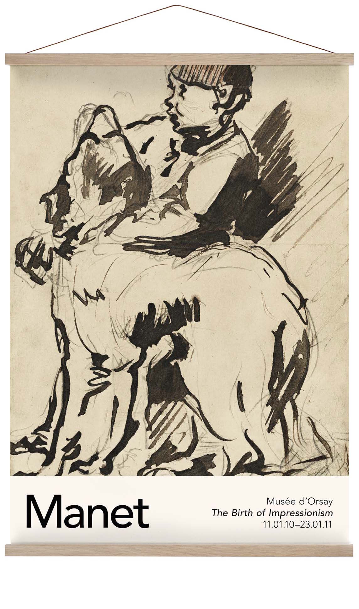 Ein Junge hält seinen Hund von Manet Ausstellung