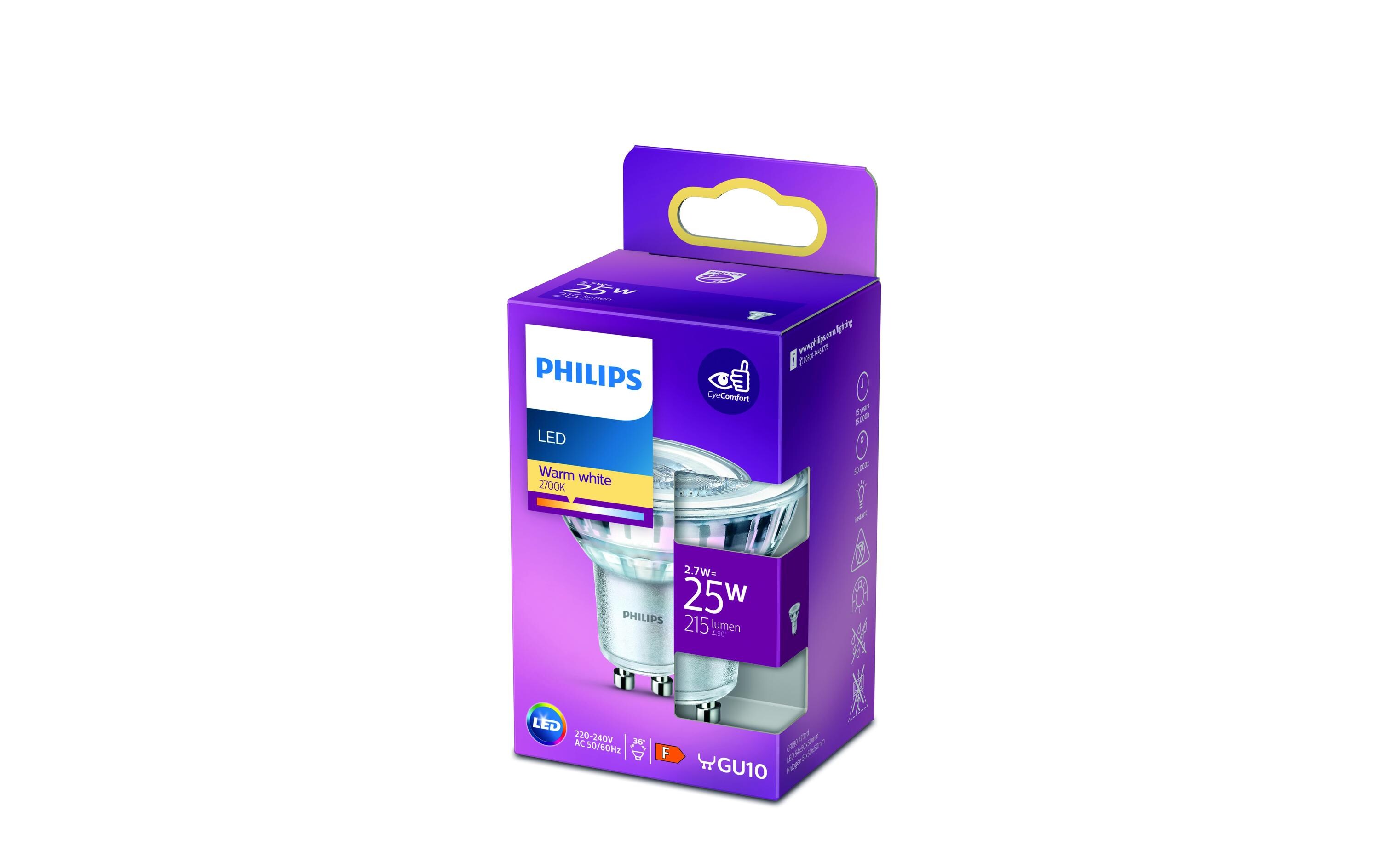 Lampe LEDcla 25W GU10 WW 36D ND WarmweissLeuchtmittel MR16 mit klarem Glas