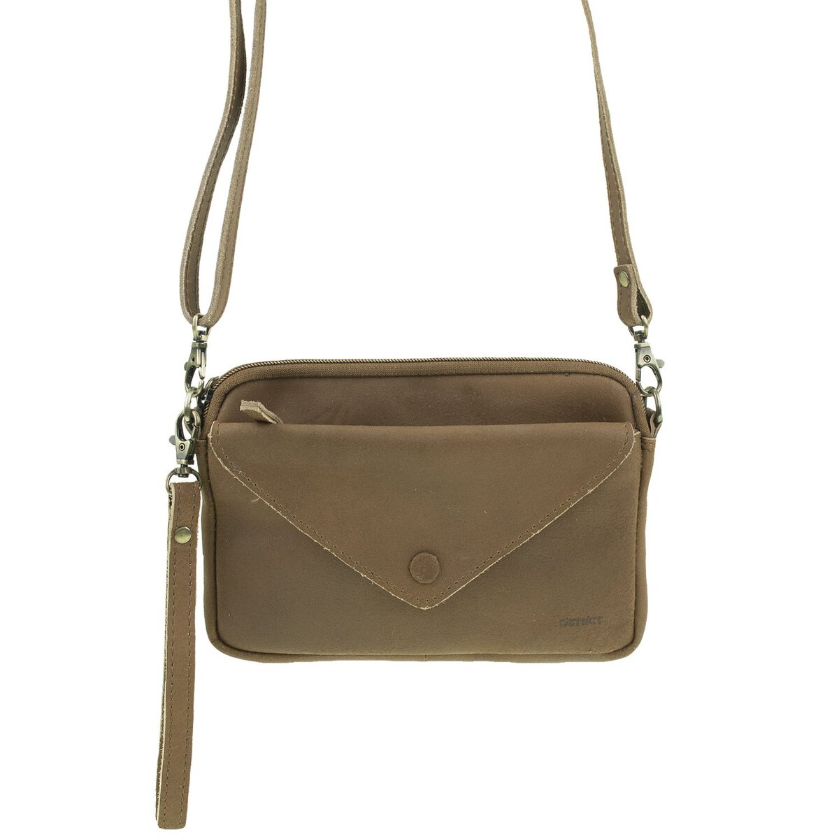 DSTRCT Riverside Crossbody Clutch Flap Cognac