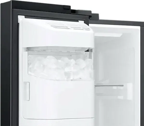 Samsung Family Hub RS6HA8891B1 - Køleskab/fryser - side-by-side med vanddispenser, isdispenser - Wi-Fi - bredde: 91.2 cm - dybde: 71.6 cm - højde: 178 cm - 614 liter - Klasse E - premium sort stål/sort