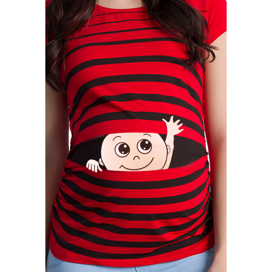 M.M.C. Umstandsshirt Winke Winke mit Motiv Rot