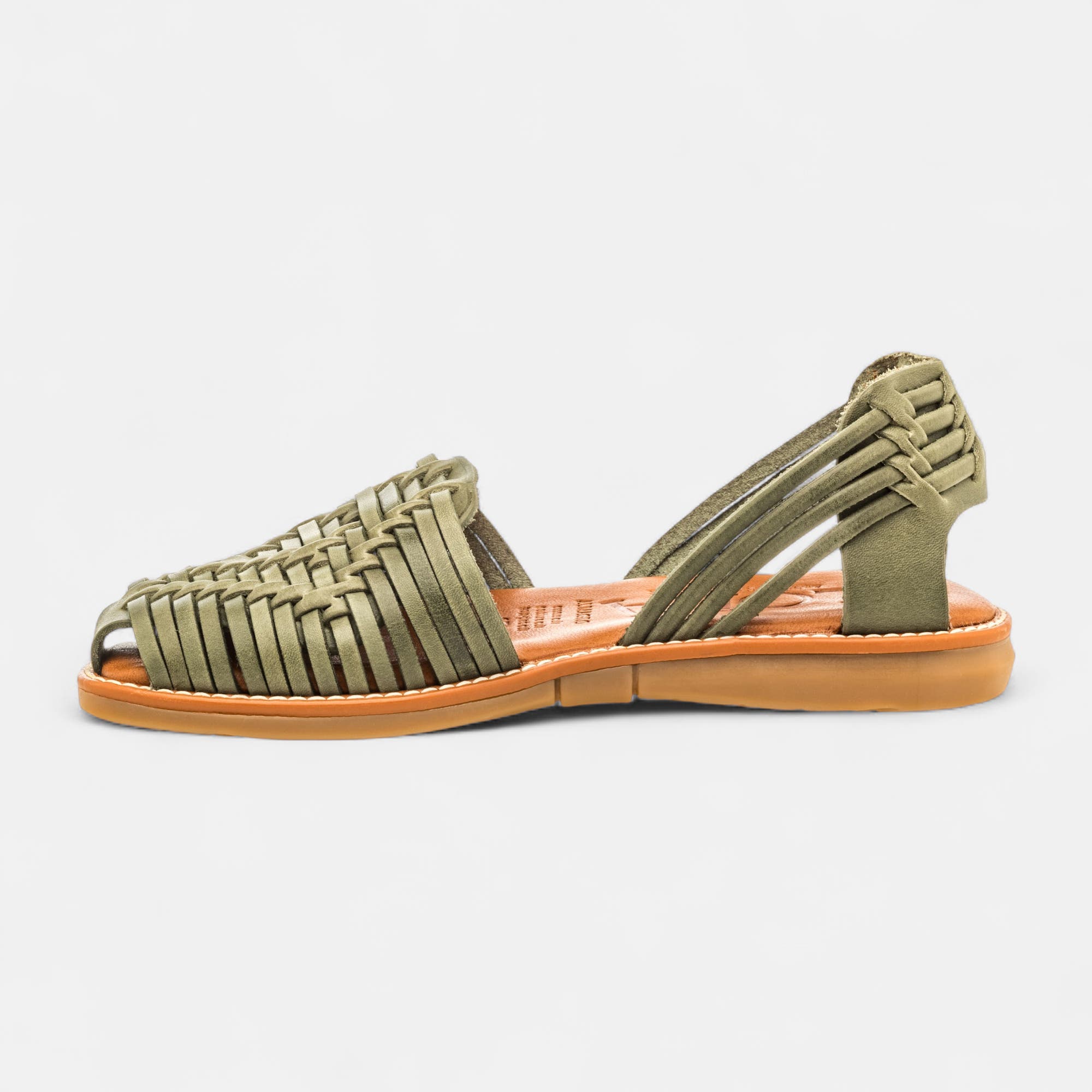 Nu-pieds Femme en cuir vert