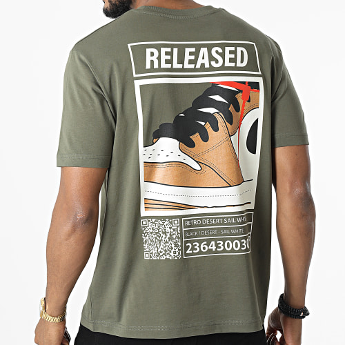 Tee Shirt Oversize Large Released Desert Vert Kaki