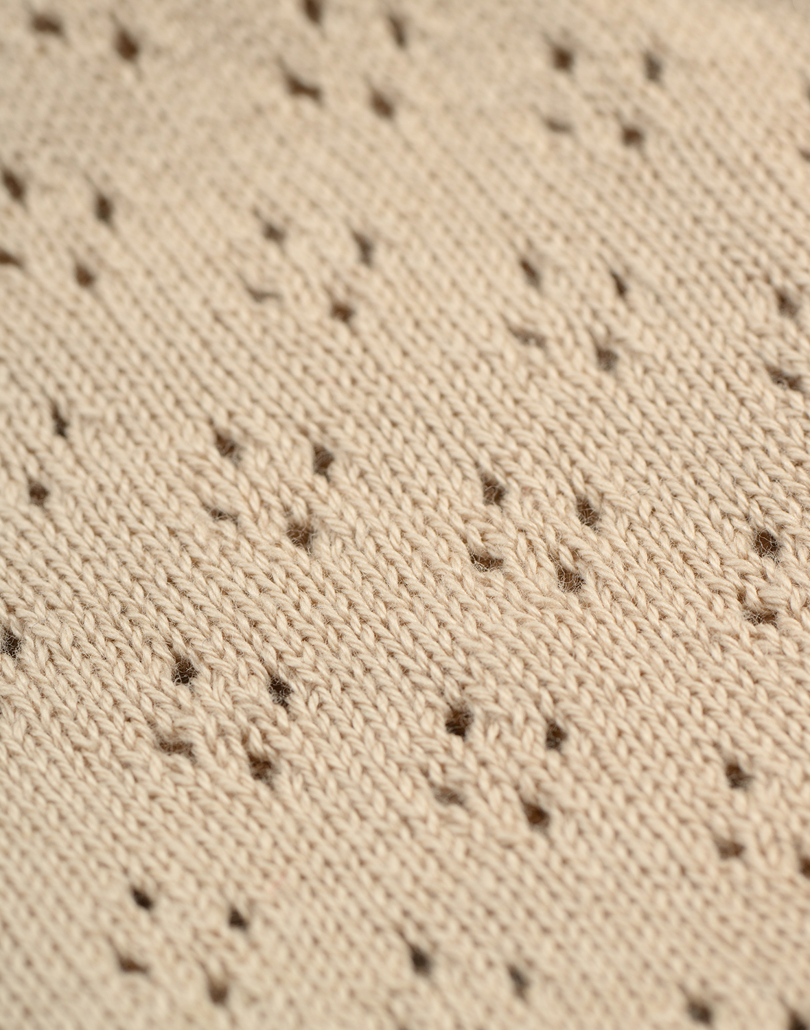 Pointelle-babyvest van gebreid katoen in Beige