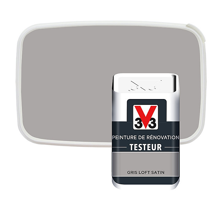 Testeur peinture de rénovation V33 gris loft satin 50ml