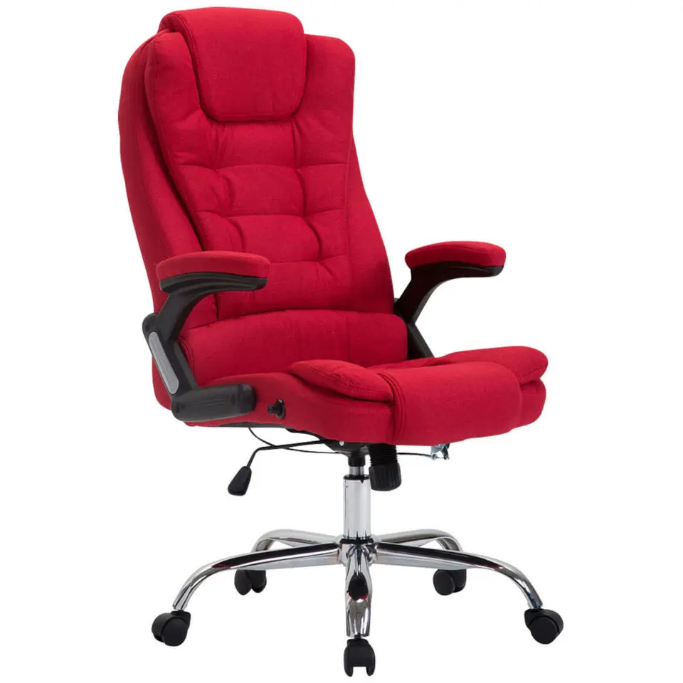 CLP Bureaustoel Thor chroom Frame - Stof - rood