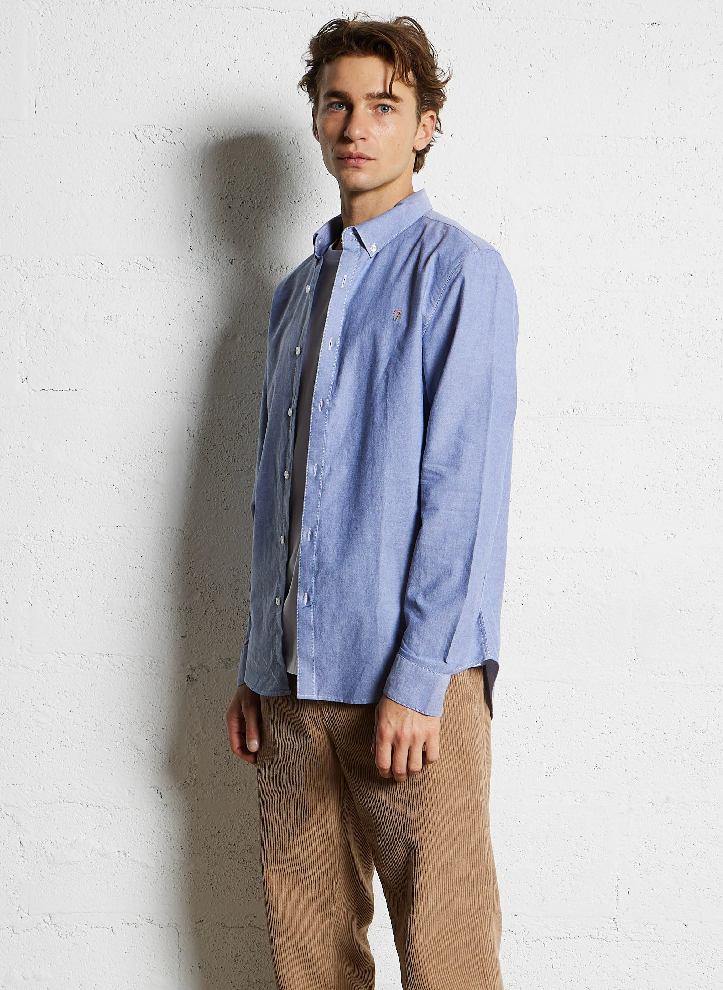 Chemise slim-fit en coton biologique | Bleu