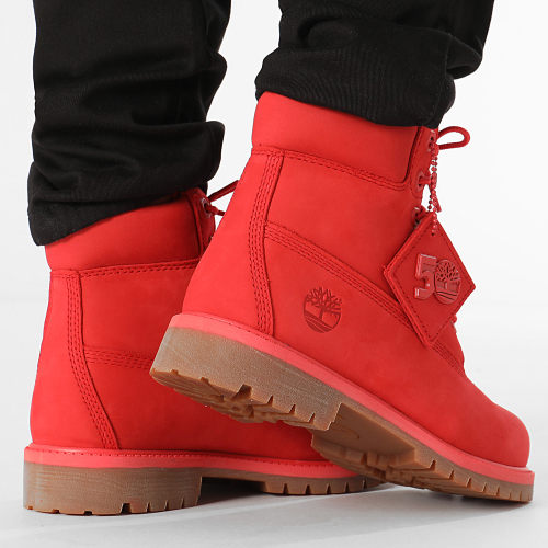 Boots Femme Timberland Premium 6 Inch Waterproof A64HH Medium Red Nubuck