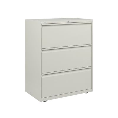 Crédence métallique monobloc - 3 tiroirs - H102 x L80 x P48 cm - gris clair