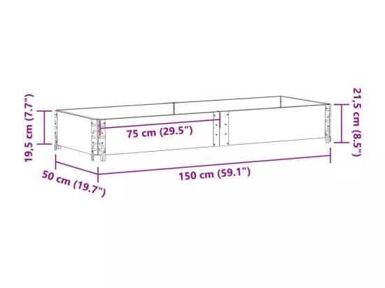 Jardinière bac lit surélevé bois marron 150 x 50 x 45433 cm 02_0037433