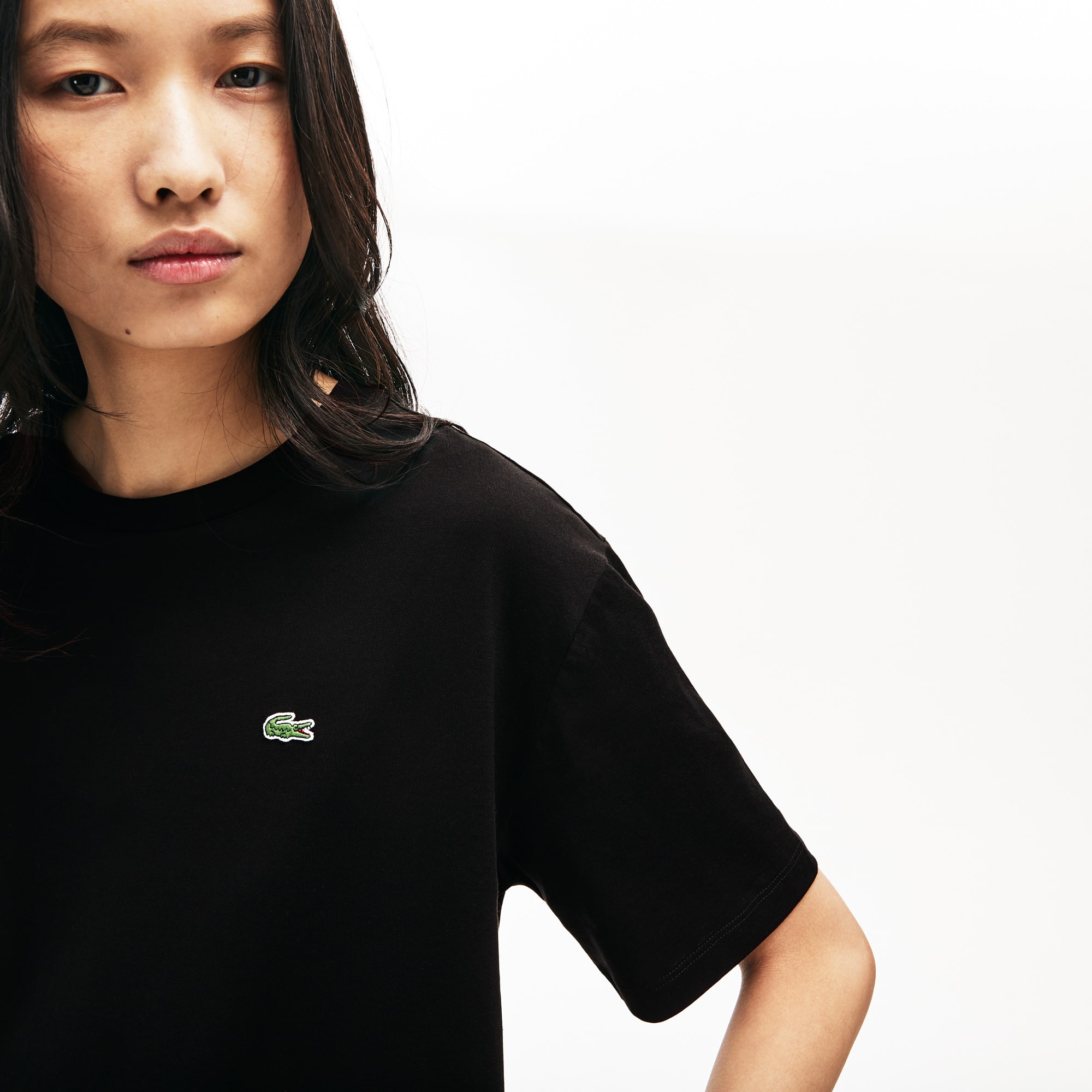 T-shirt à col rond en coton premium T-Shirts - Noir - Lacoste - Femme