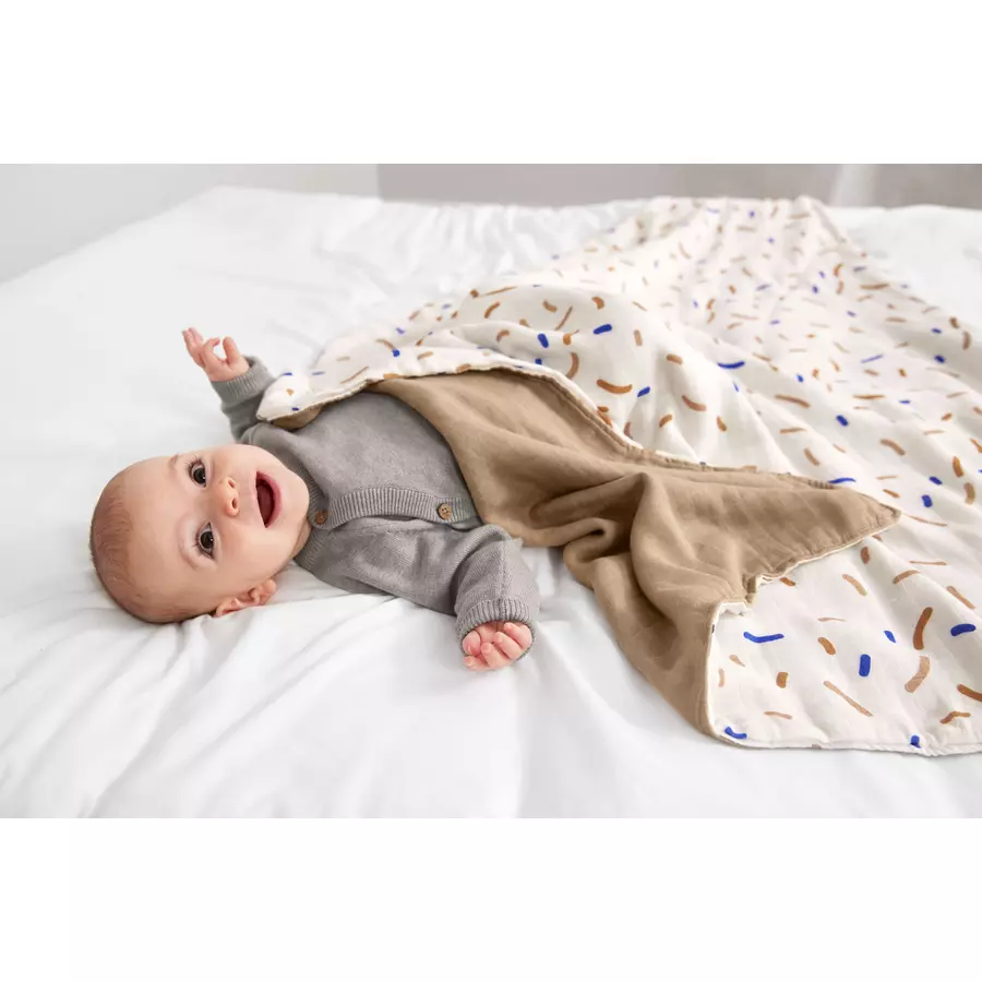 LÄSSIG Krabbeldecke Little Mateys Sprinkles Royal Blue