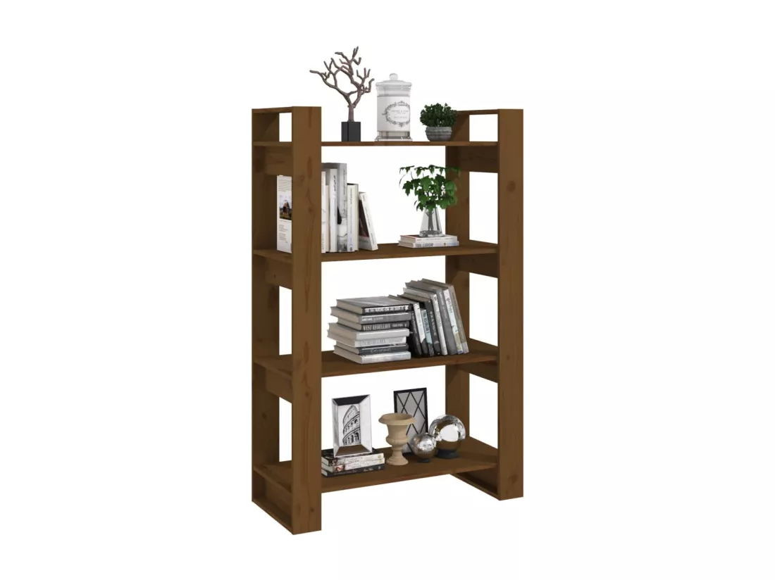 Bibliothèque/Cloison Marron miel 80x35x125 cm Bois massif