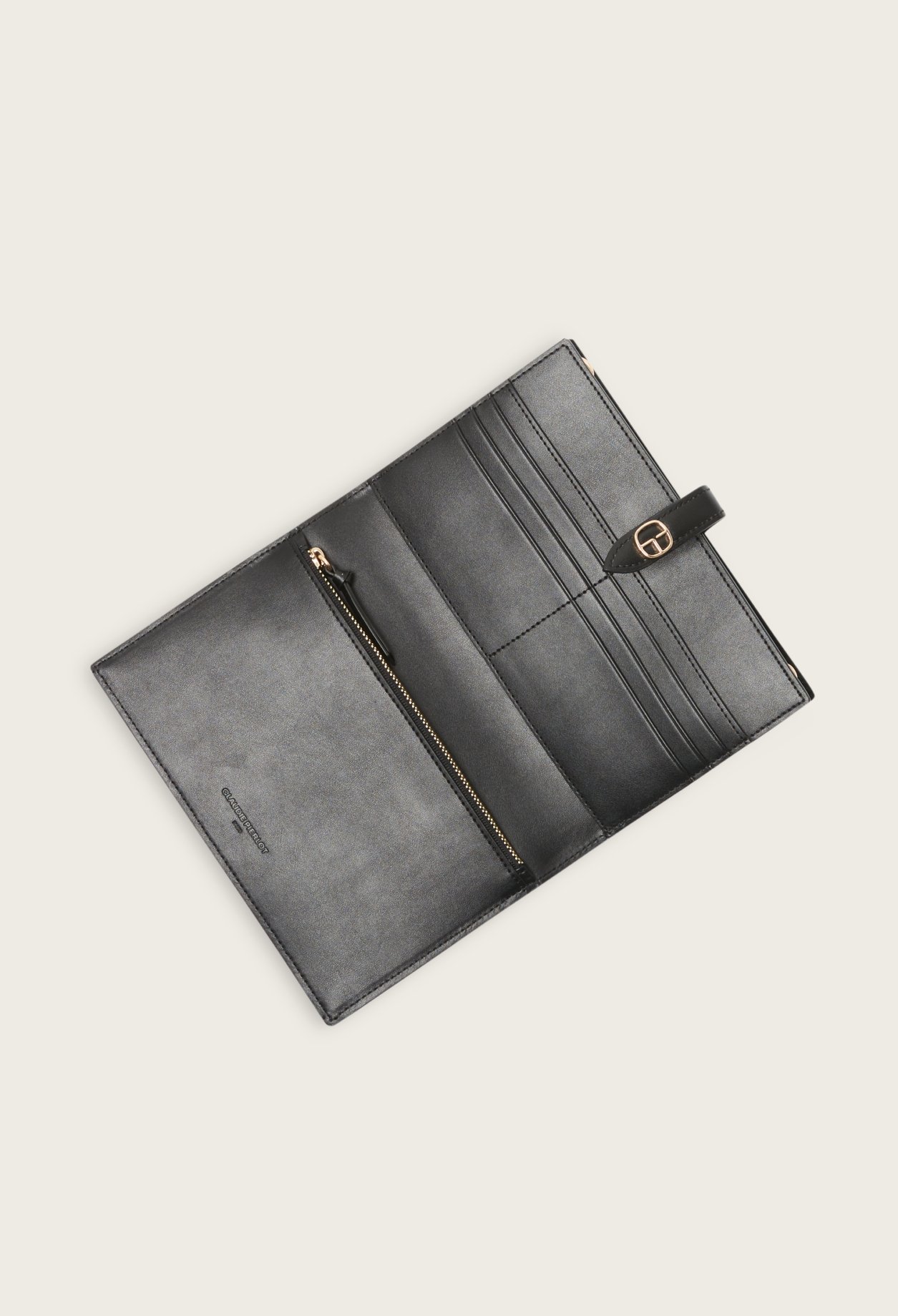 Sac pochette cuir su&egrave;de noir