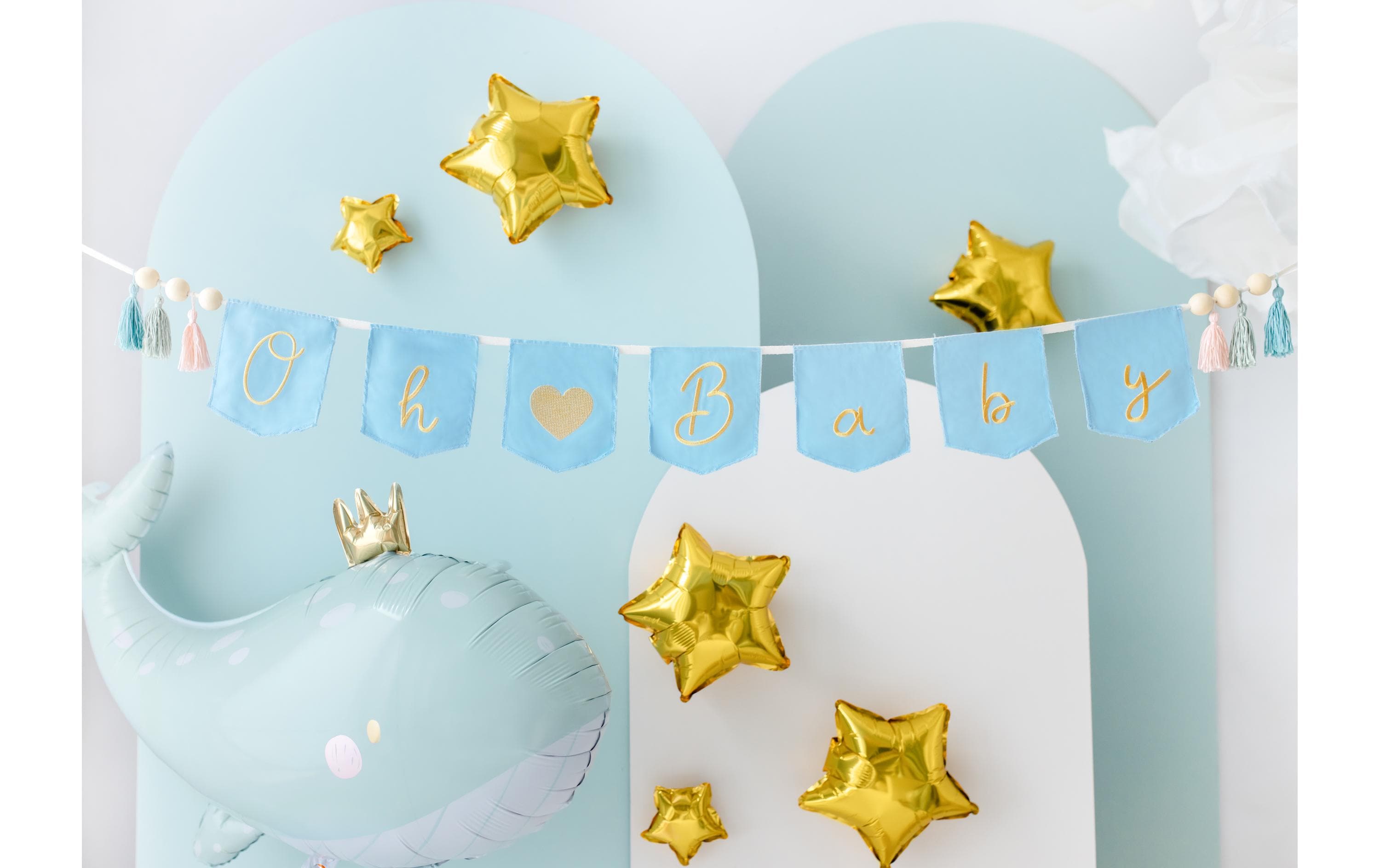 Girlande Oh Baby 2.5 m, Blau/GoldBaby Boy Girlande
