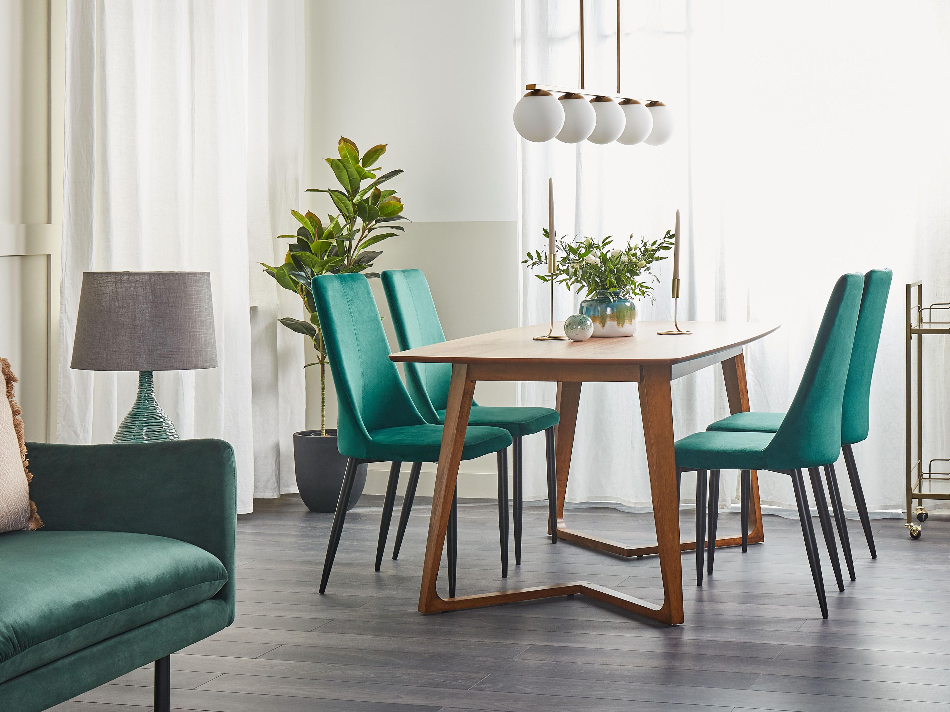 Eettafel HUXTER Donker walnoothout 90 cm 180 cm