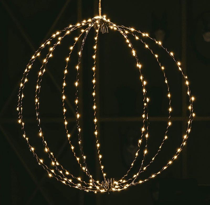 Anna's Collection - Kersthanger Bal - Zwart - Met Verlichting - D 50,5 cm