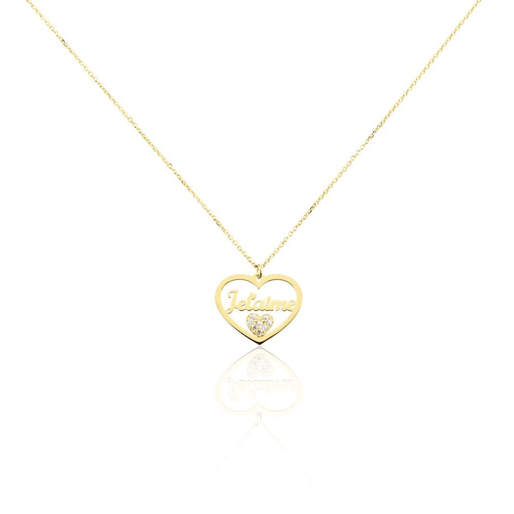 Collier Or Jaune Veridienne Oxyde De Zirconium