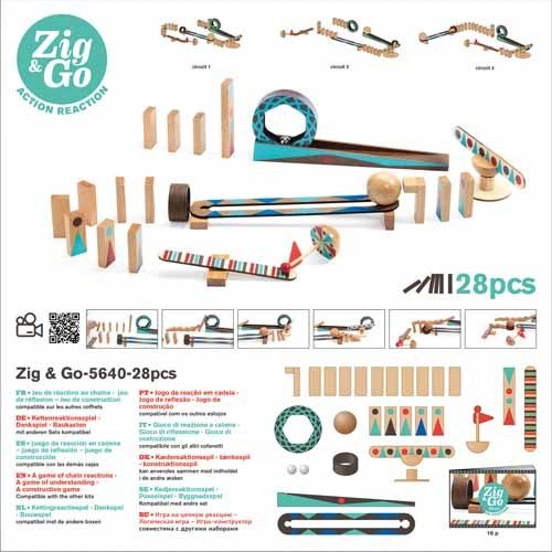 Djeco kettingreactiespel zig & go - 28st