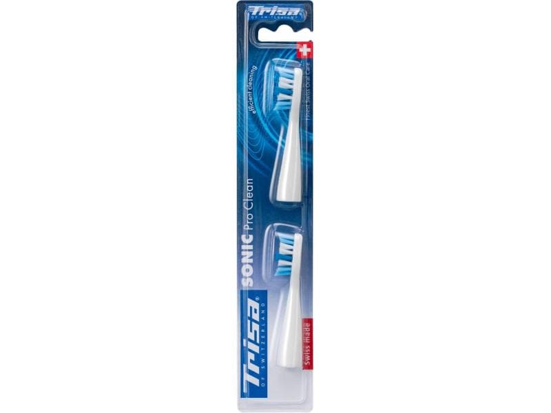 Trisa Zahnbürstenkopf Sonic Pro Clean 2 Stück Ersatzbürsten zur Trisa Schallzahnbürste Professional Sonic