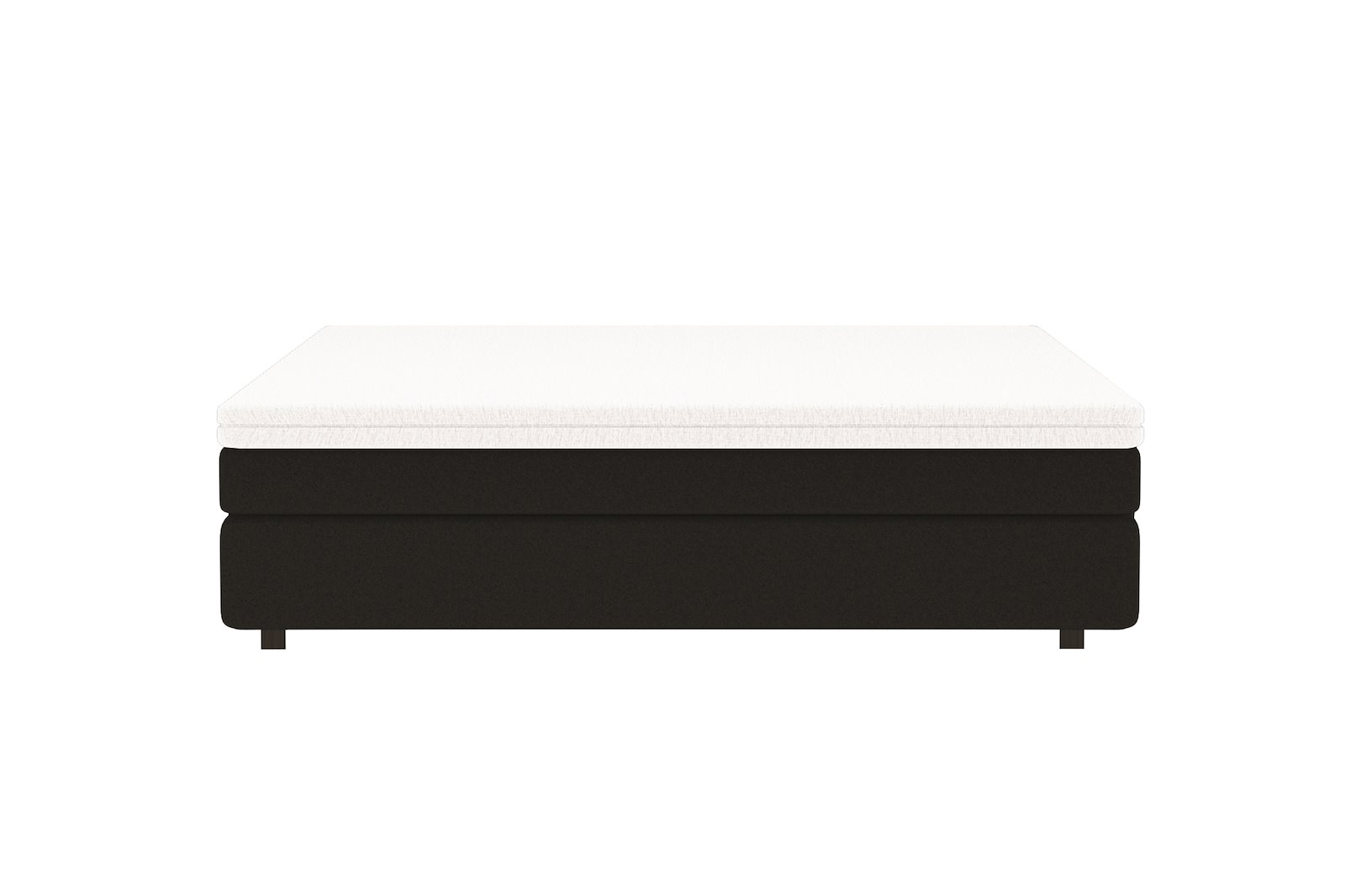Premium LUX 3 kontinental 180x200 cm I tekstil Copenhagen 800 sort. Medium / fast med Premium lux 3 overmadrass og sort firkantede ben 10 cm, gavl selges separate