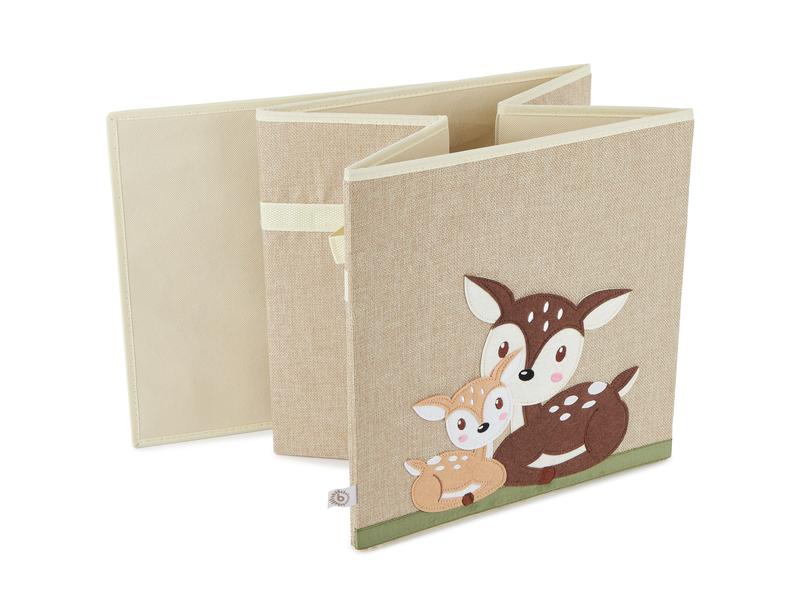 bieco Spielzeugbox Rehe liegend 32 x 32 x 32 cm Aufbewahrungsbox für Spielzeuge