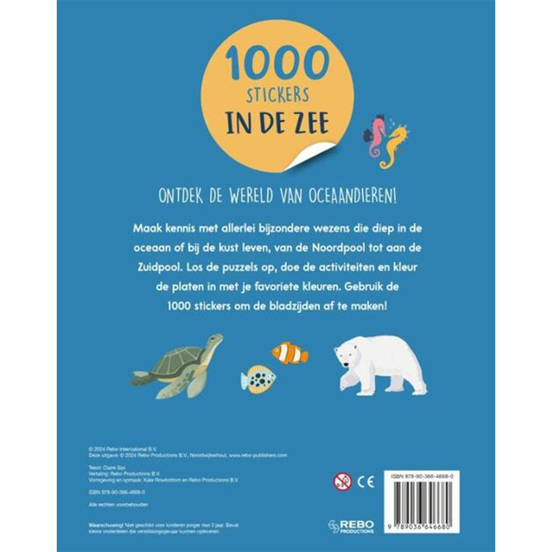 uitgeverij rebo activiteitenboek met stickers in de zee 1000 stickers