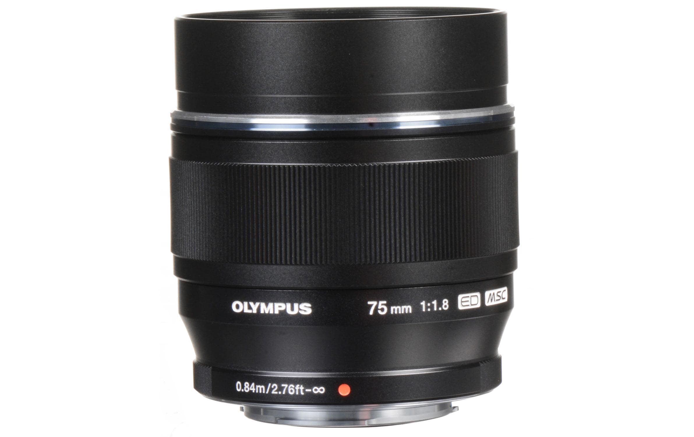 Festbrennweite M.Zuiko ED 75 mm F/1.8 MFT, Schwarz<br>Standardobjektiv mit leisem MSC-Autofokus