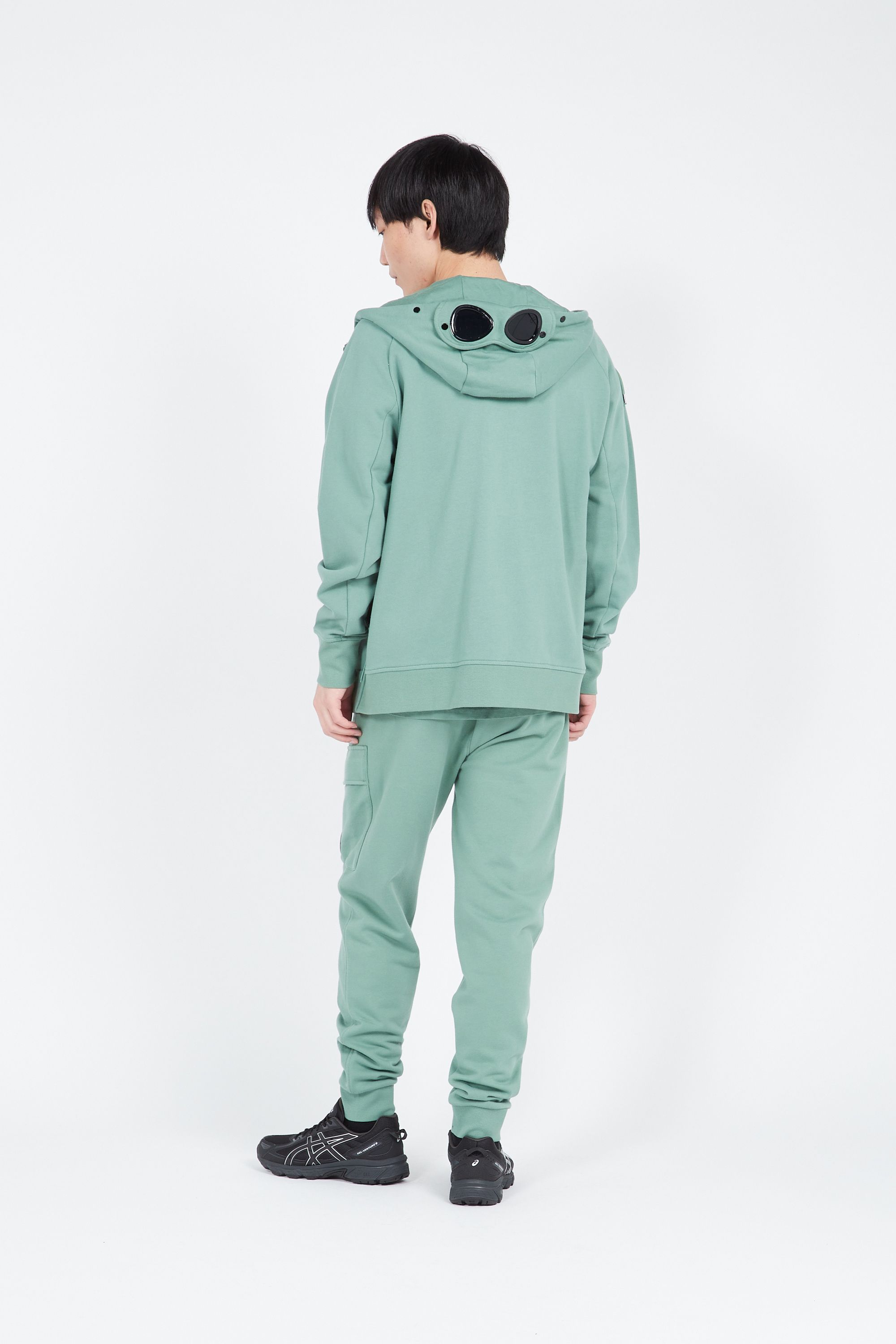C.P. COMPANY Hoodie zippé DIAGONAL RAISED FLEECE  Vert