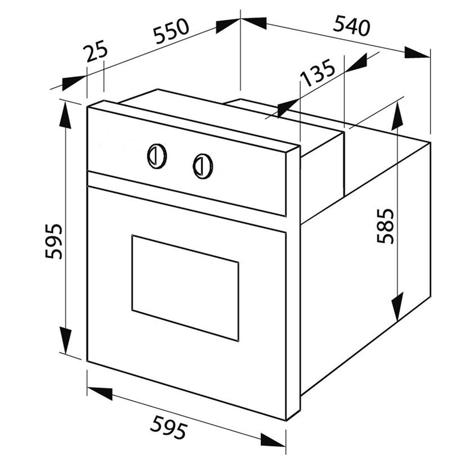 MICAN Einbau-Backofen 90430 - schwarz matt - A