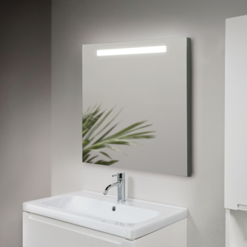 Badkamerspiegel Ava met verlichting rechthoek 60 x 70 cm met lijst chroom