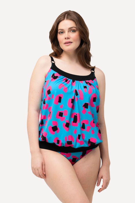 Tankini, Neon-Leomuster, Softcups, Träger verstellbar