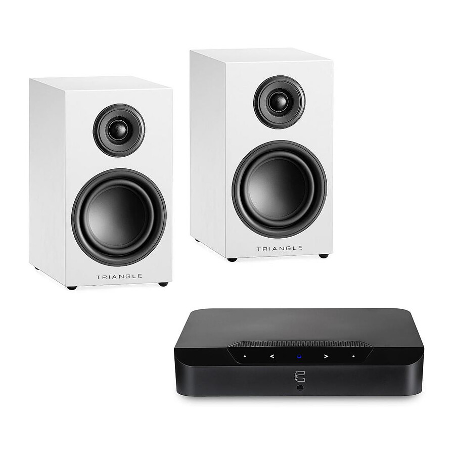 Bluesound Powernode Edge Noir + Triangle Elara LN01 Blanc