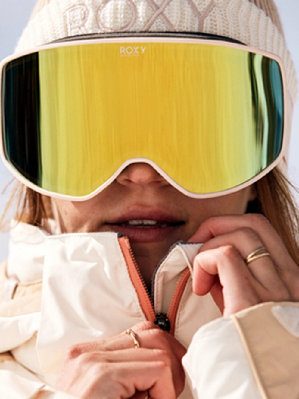 Roxy Storm Peak Chic Buttercream Goggle rose gold ml s3