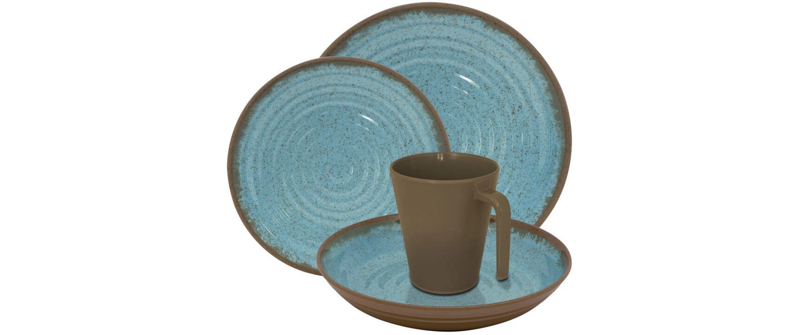 Speiseteller Ocean Blau/BraunGeschirrset