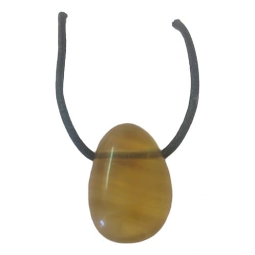 Pendentif percé en fluorite jaune