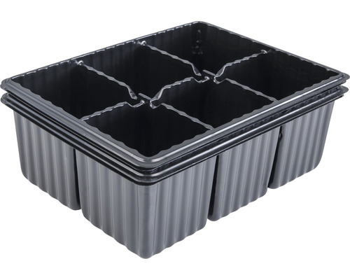 FloraSelf kunststof zaailingpotten, 4 plantbakken x 6 plantopties = 24 plantpotten, 18x14x6 cm