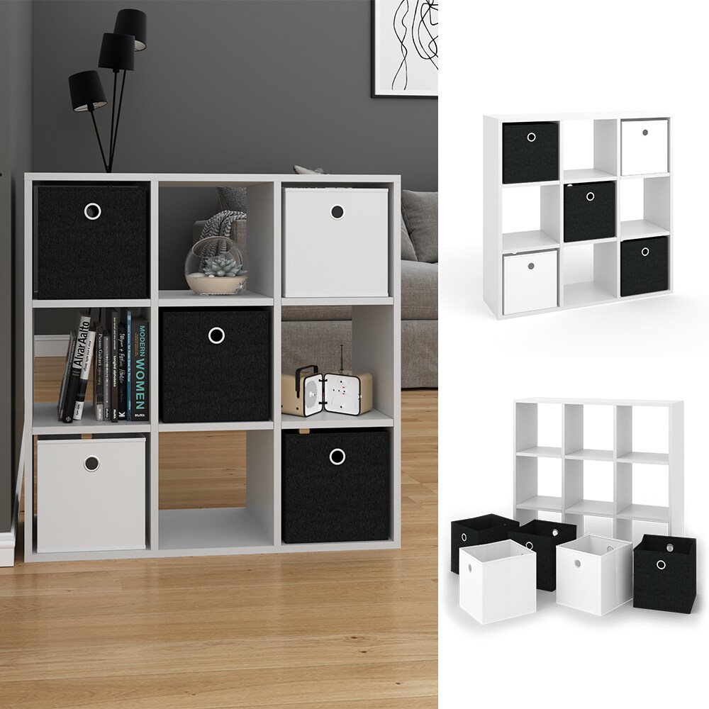 VICCO Raumteiler HYLDA 9 Fächer Weiß Standregal Regal Bücherregal Büroregal