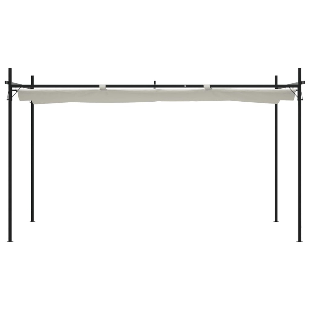 Pergola avec toit rétractable crème 395x292x230 cm