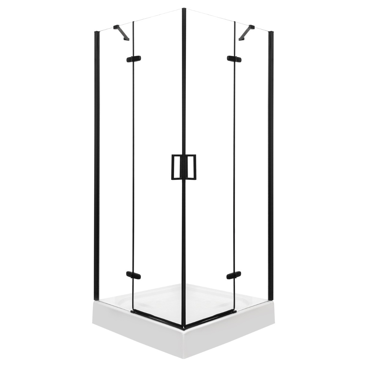 Kerra Flow vierkante douchecabine 80x80cm zwart