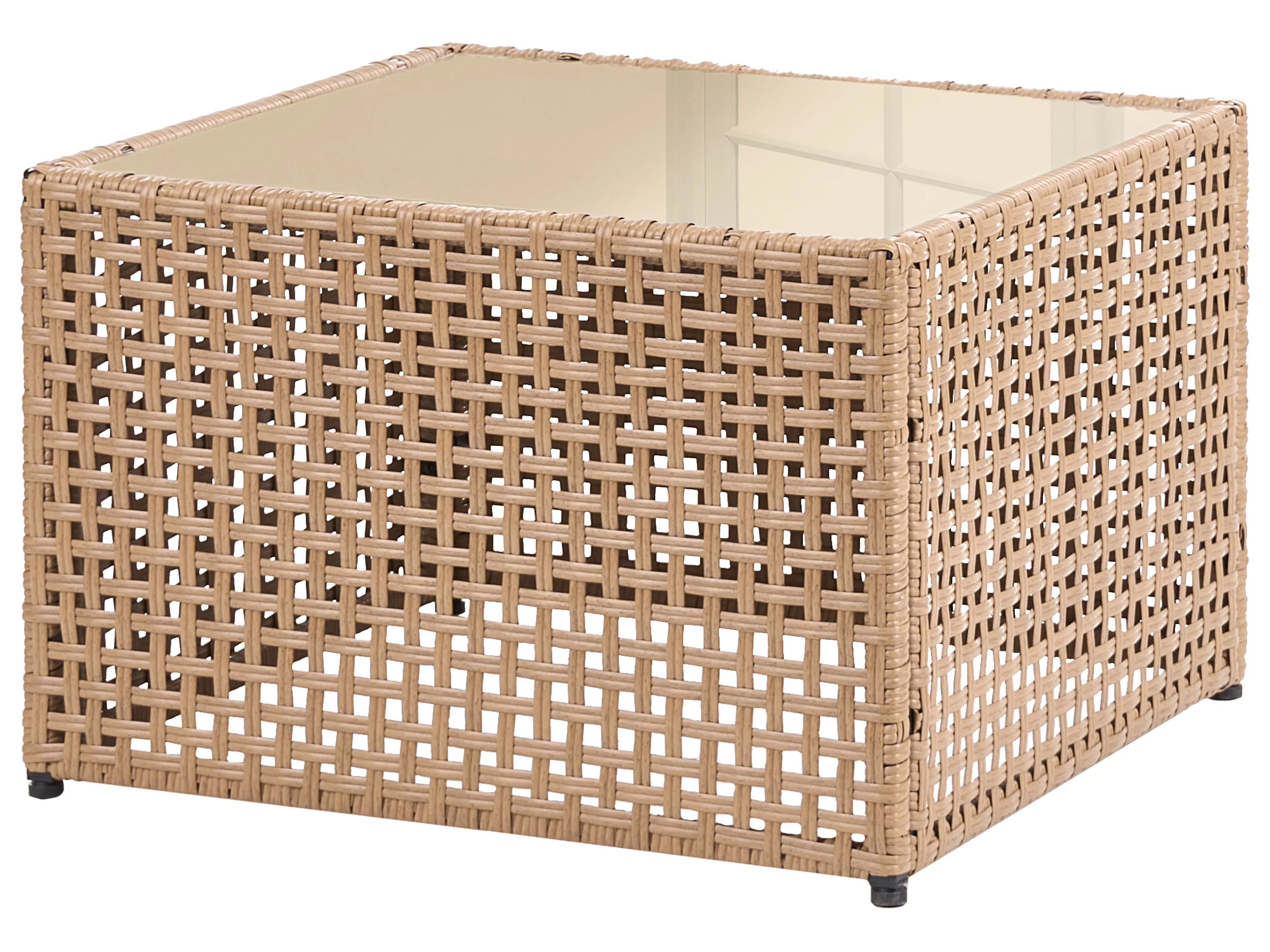 Loungeset met tafel 6-zits OMEGANA modulair PE rotan Lichtbeige