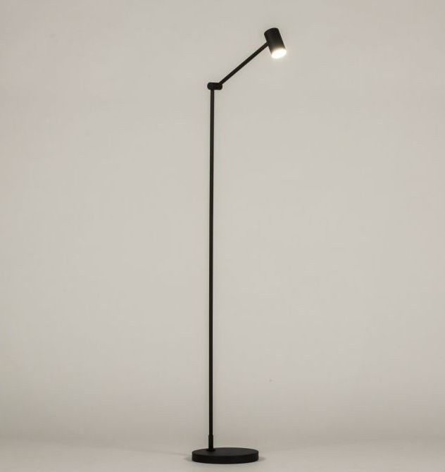 Oplaadbare Vloerlamp - Zwart - Met Knikarm en USB Kabel