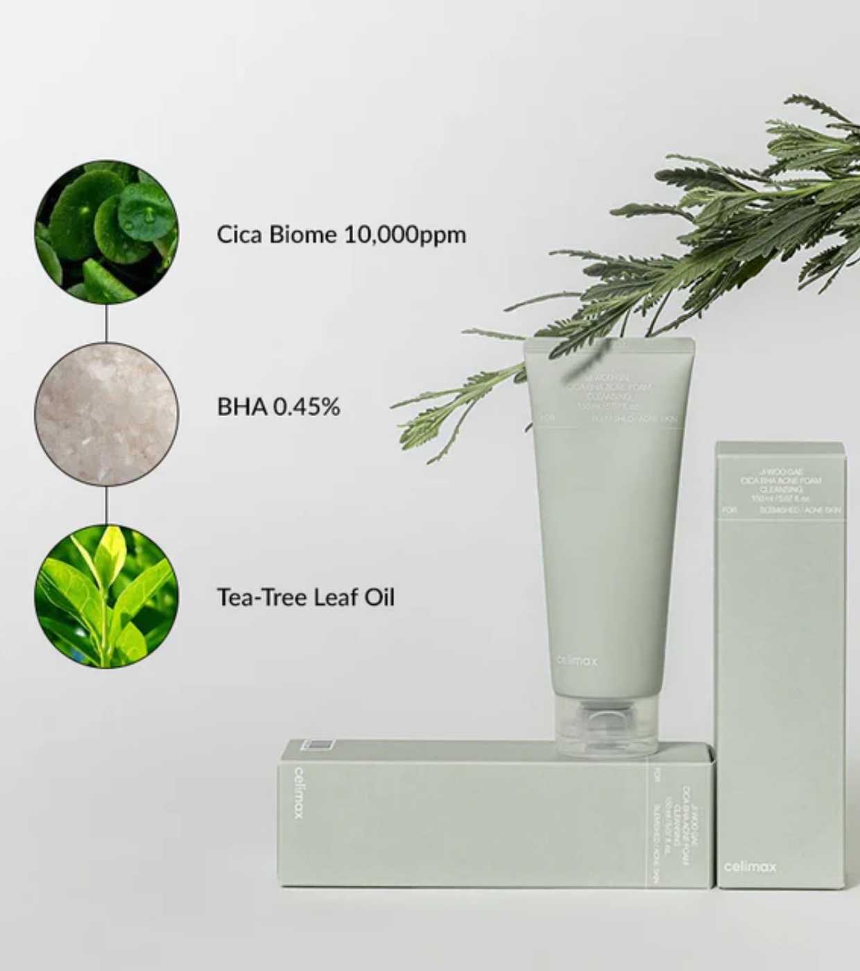 Celimax - *Ji Woo Gae* - Espuma de limpeza anti-acne CICA BHA
