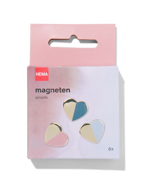 6 magnets coeurs 3 cm