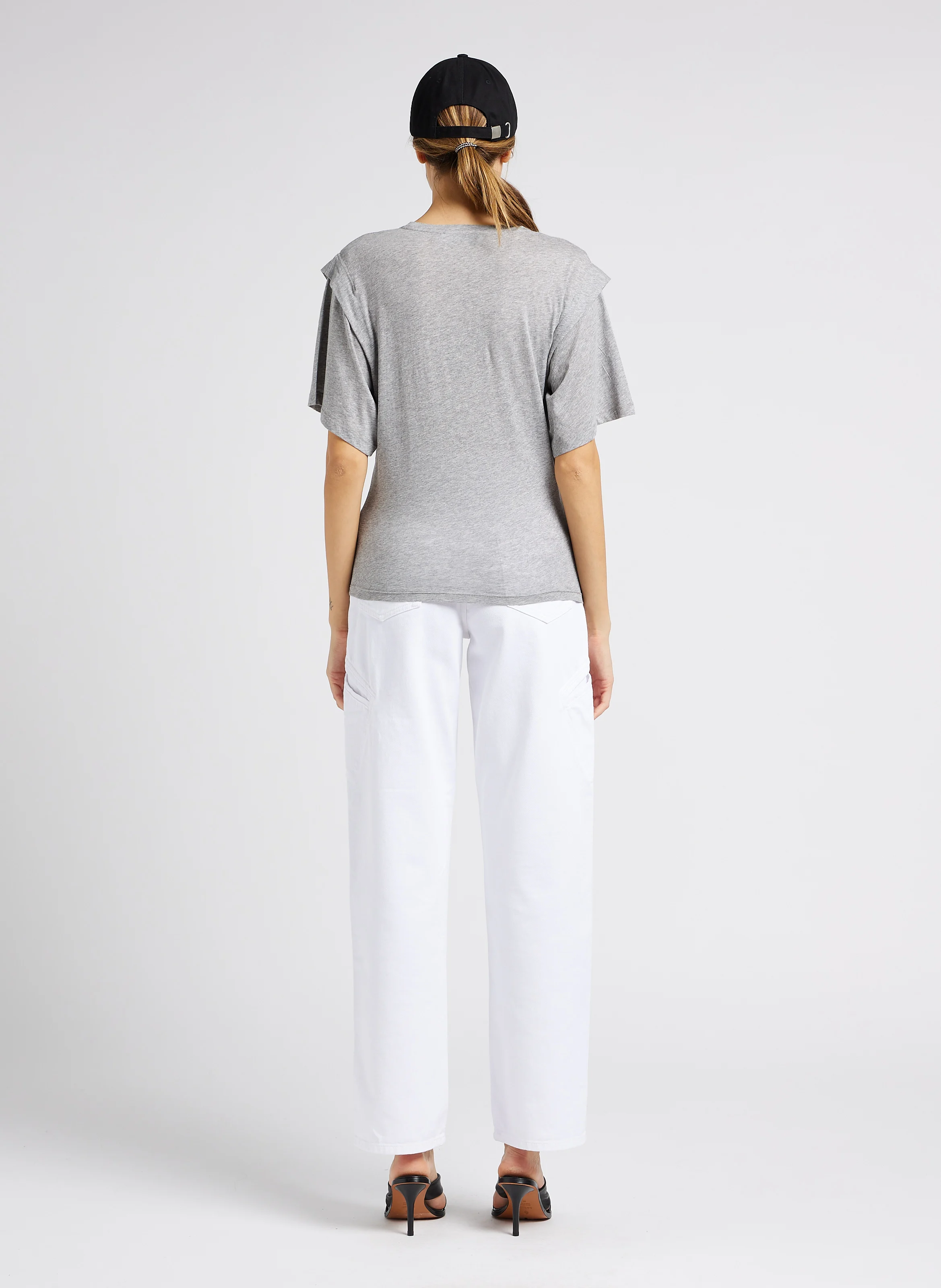 JINN - Jean flare taille haute en coton | Blanc