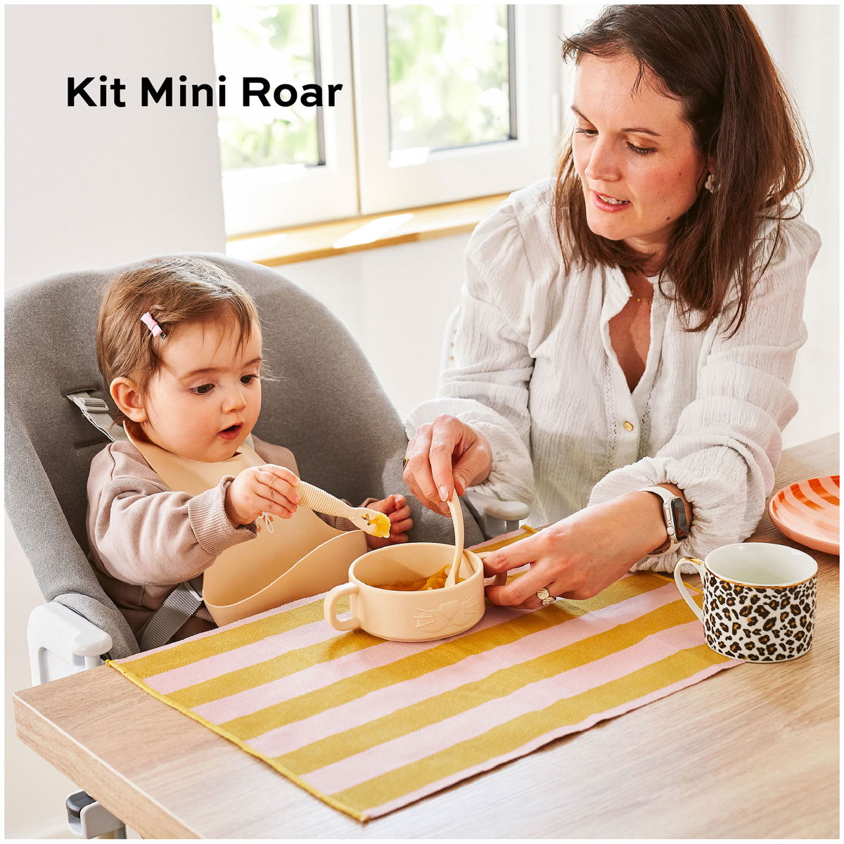 BabymoovBabymoov   Baby First Meal Silikon Geschirr Set Mini Roar