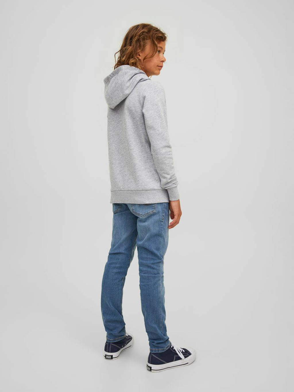 JACK & JONES hoodie JCOLOGAN met logo licht grijs melange