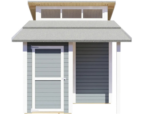 Tuinhuis Konsta Studio Set 2 met vloer en aangebouwde kast 328 x 240 cm lichtgrijs