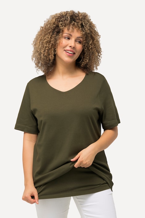 Shirt, doppellagige Vorderseite, Slim, Rundhals, Halbarm