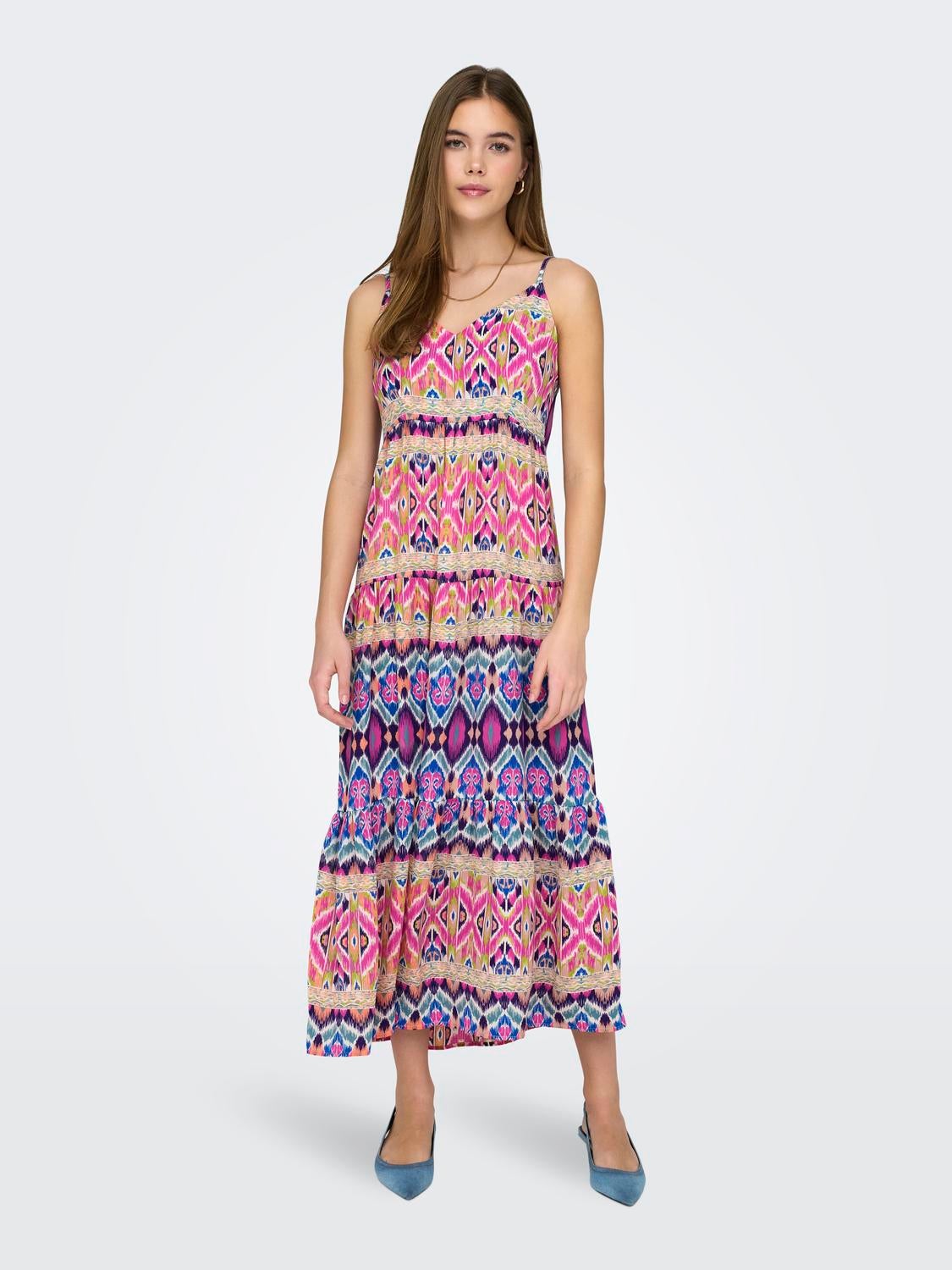 ONLALMA Langes Kleid Pink Cosmos